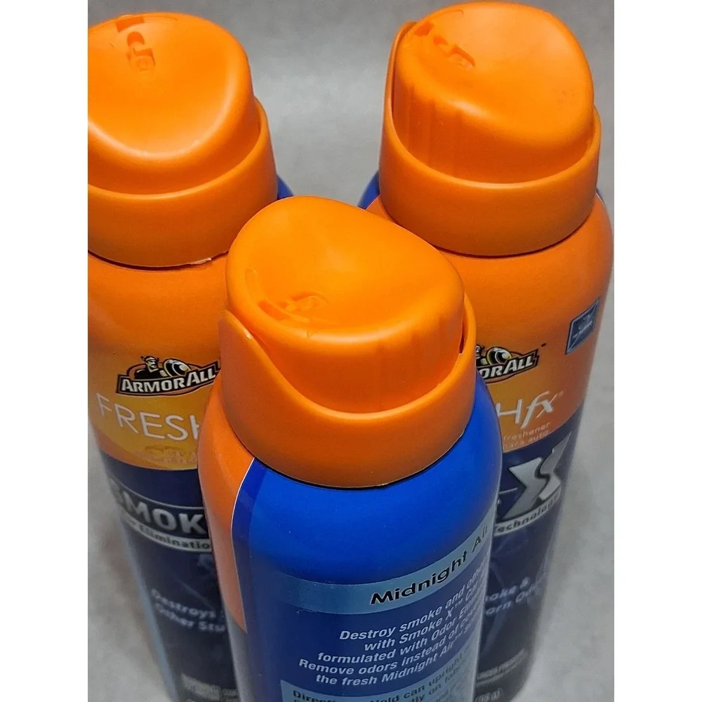 FRESHfx ArmorAll Smoke-X 3.5oz Spray Smoke Odor Eliminator Midnight Air Scent(3)